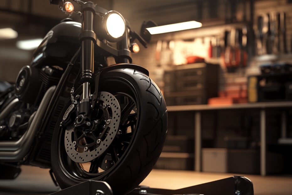 "Modern Motorcycle Wheel Chock"