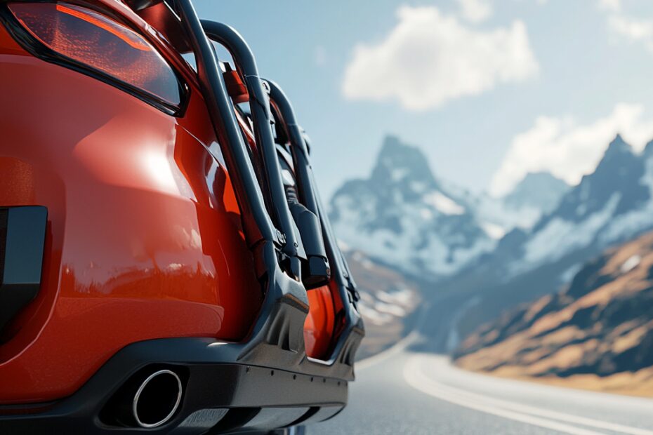 "Motorcycle Carrier on Scenic Road"