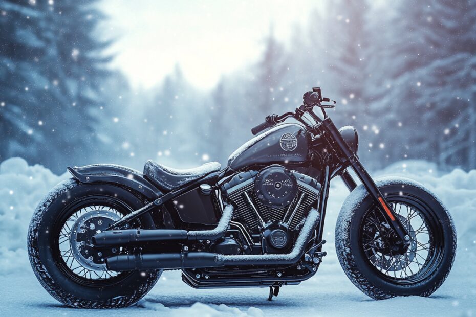 "Winter Motorcycle Serenity"