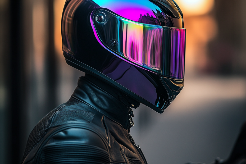Casque de moto vibrant